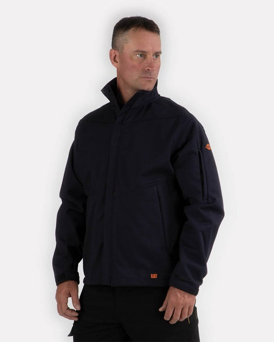 Cat Mens 1310077 Flame-Resistant Soft Shell Jacket - Navy 5X-Large DSW0_R7UDV19